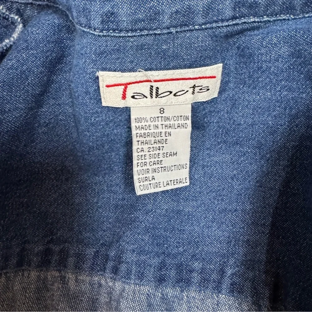 Talbots Blue Denim Long-Sleeve Shirt Dress - Picture 2 of 10